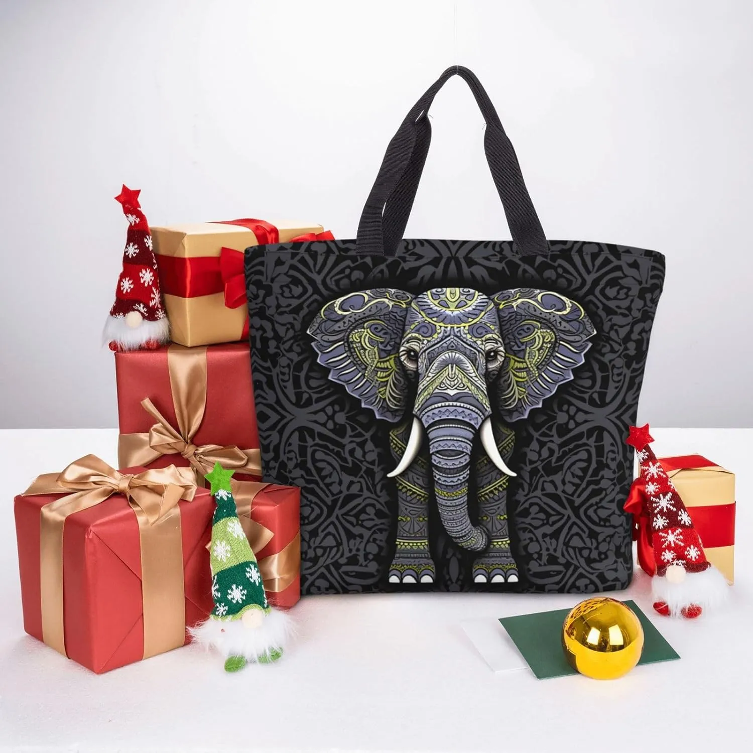Tote Bag for Women Grocery Bag Reusable Shopping Bag Fall Foliage Pug Dog Handbag Foldable Shoulder Bag
