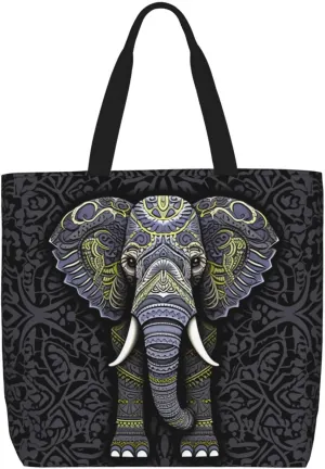 Tote Bag for Women Grocery Bag Reusable Shopping Bag Fall Foliage Pug Dog Handbag Foldable Shoulder Bag