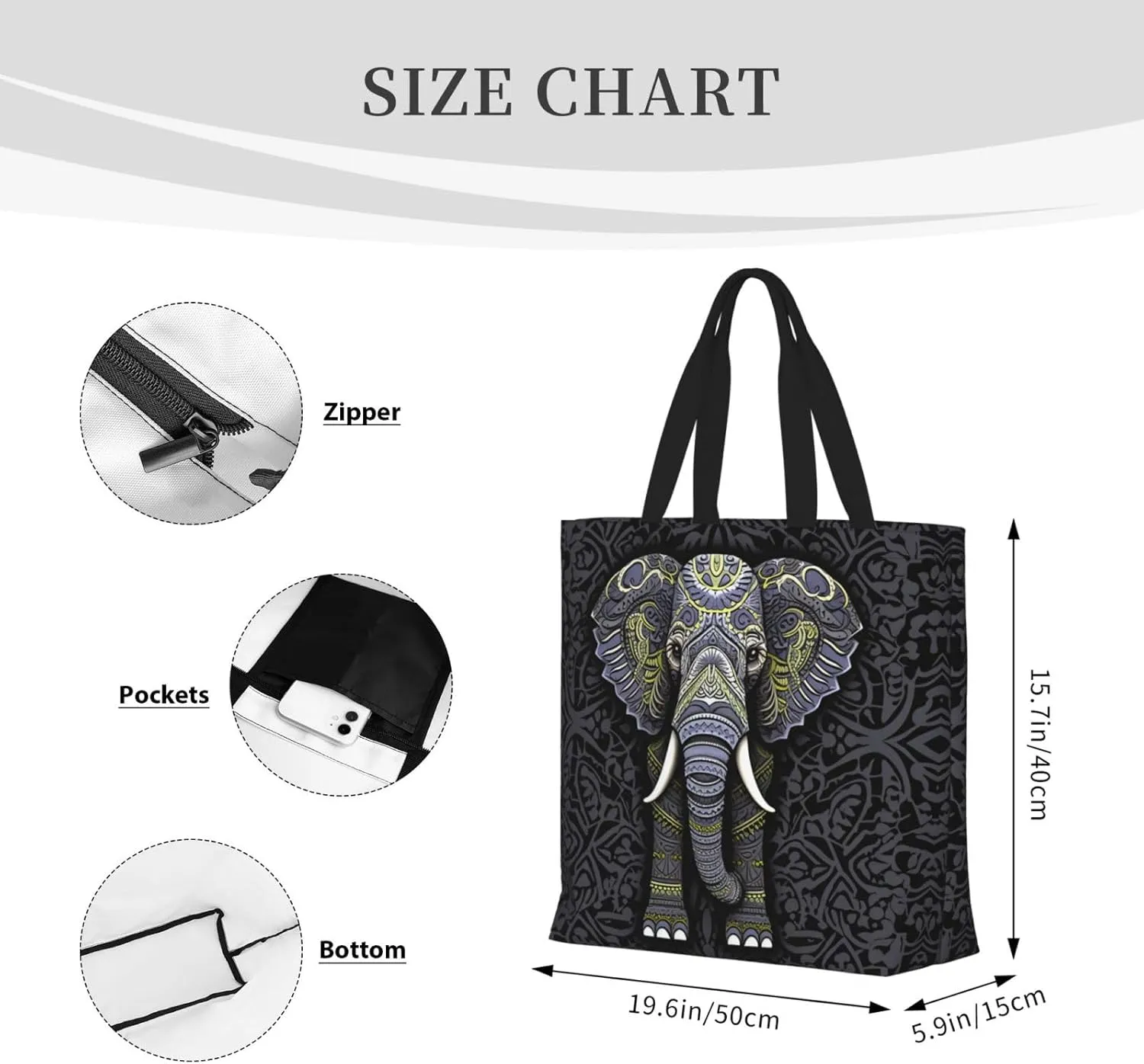 Tote Bag for Women Grocery Bag Reusable Shopping Bag Fall Foliage Pug Dog Handbag Foldable Shoulder Bag