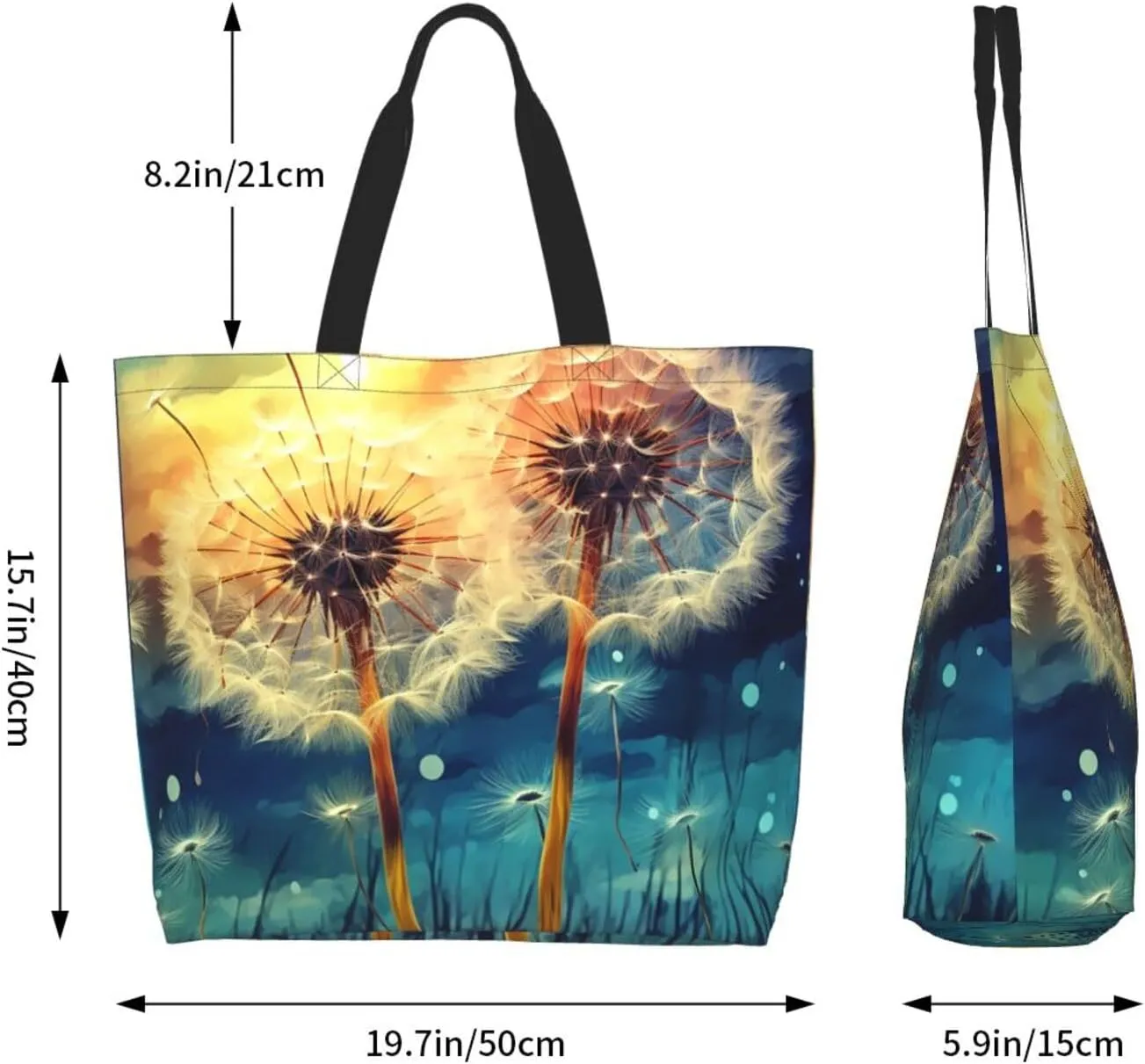 Tote Bag for Women Grocery Bag Reusable Shopping Bag Flickering Pineapple Handbag Foldable Shoulder Bag