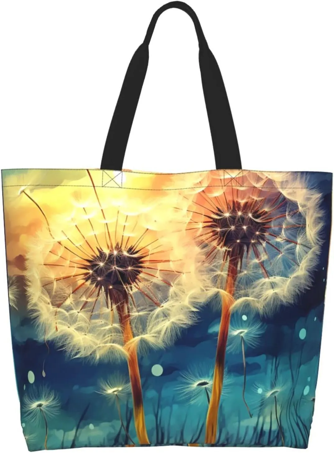 Tote Bag for Women Grocery Bag Reusable Shopping Bag Flickering Pineapple Handbag Foldable Shoulder Bag