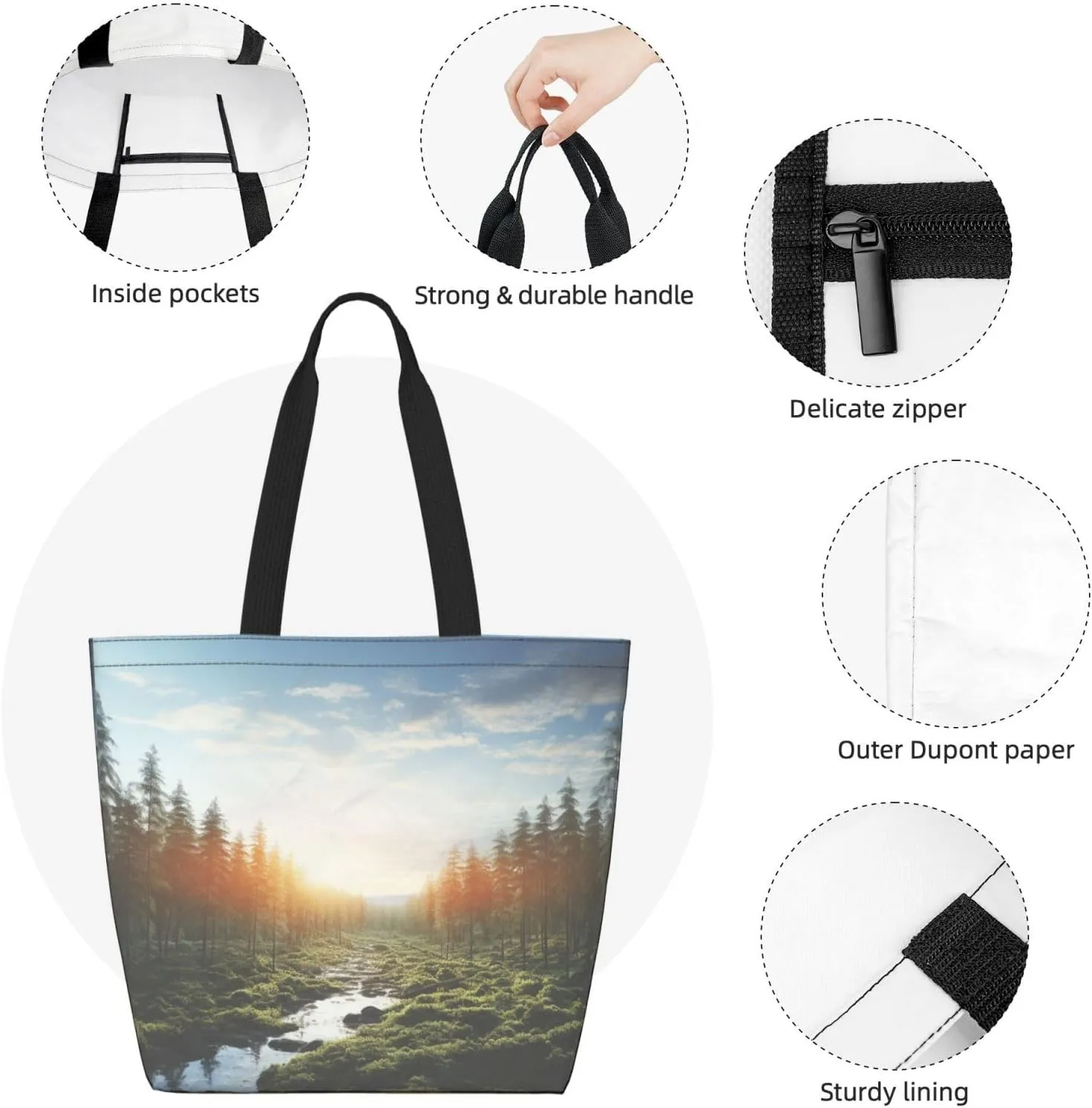 Tote Bag for Women Grocery Bag Reusable Shopping Bag Math question Handbag Foldable Shoulder Bag