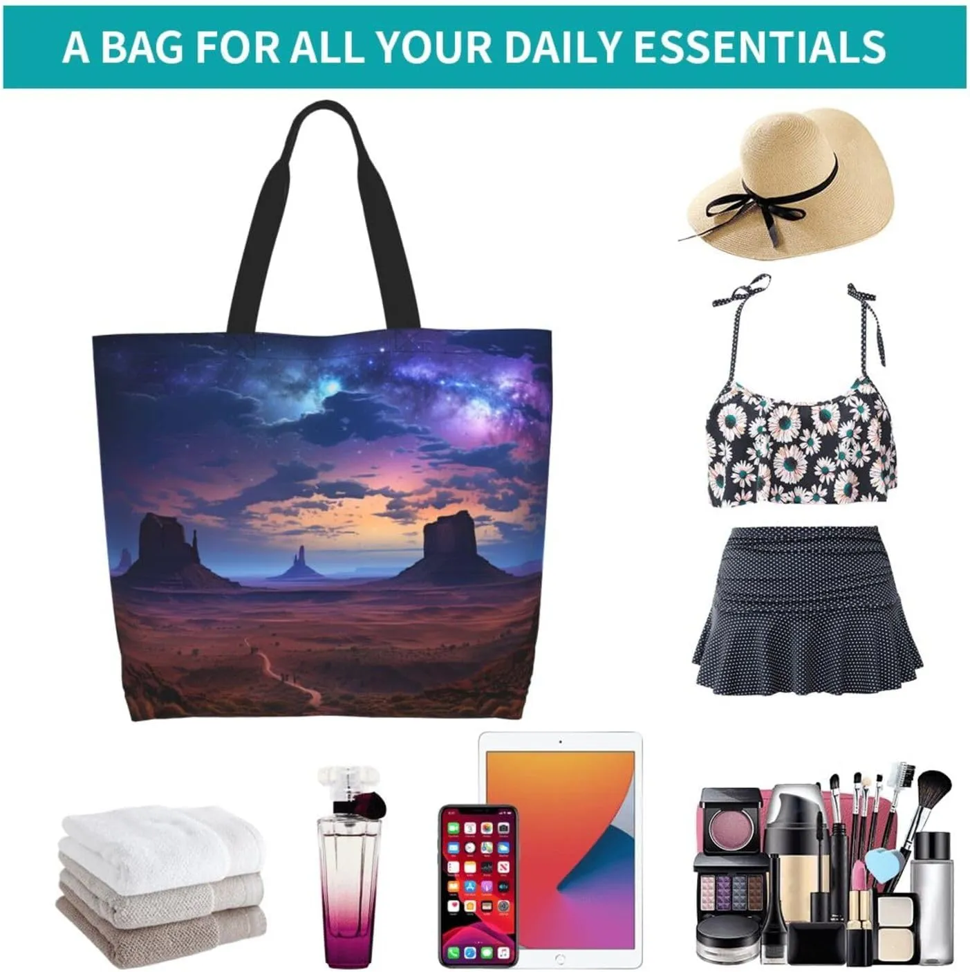 Tote Bag for Women Grocery Bag Reusable Shopping Bag Orange Flower Handbag Foldable Shoulder Bag