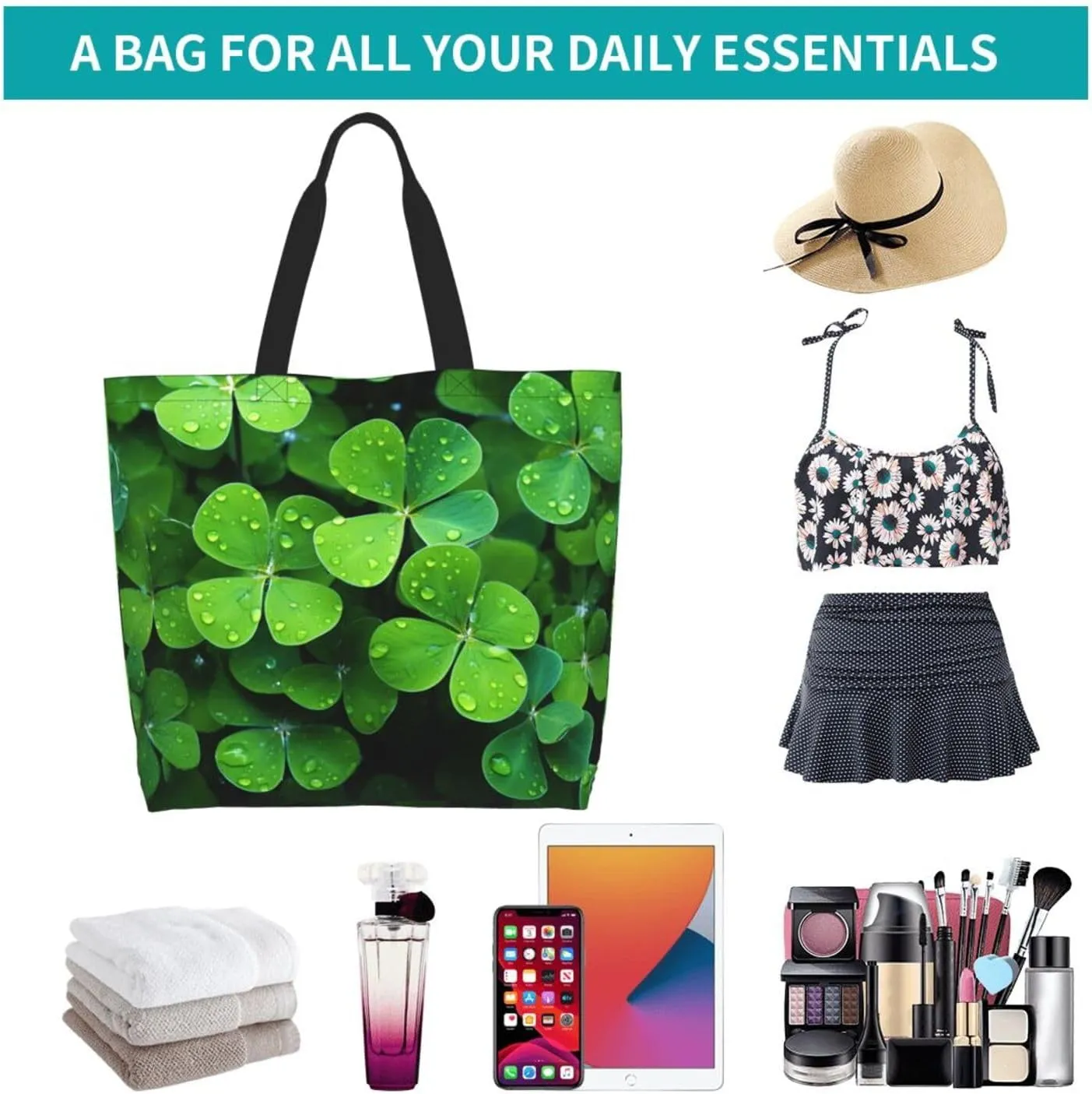 Tote Bag for Women Grocery Bag Reusable Shopping Bag Orange Flower Handbag Foldable Shoulder Bag