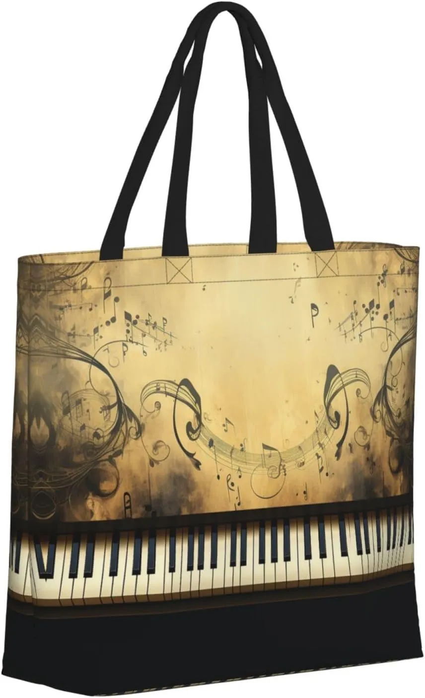 Tote Bag for Women Grocery Bag Reusable Shopping Bag Owl on a branch Handbag Foldable Shoulder Bag