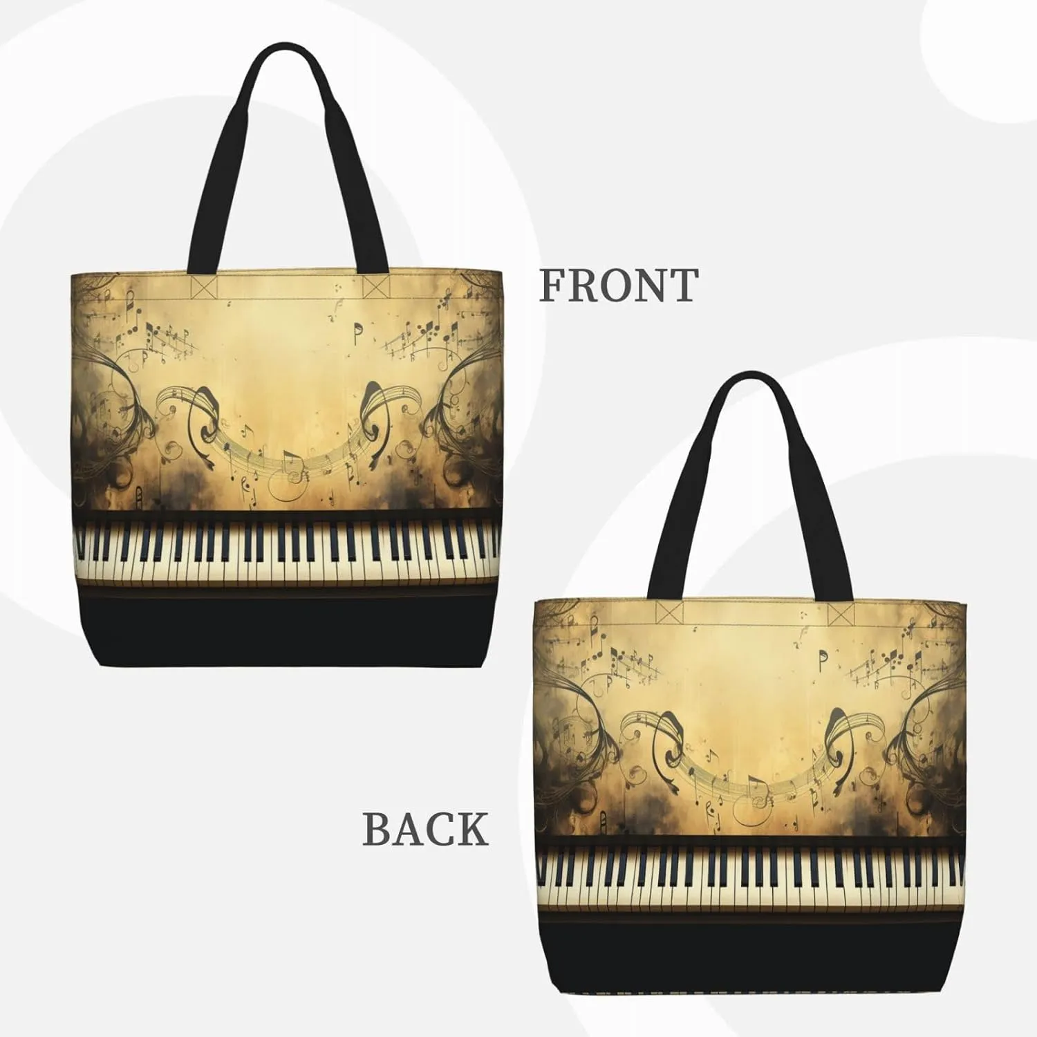 Tote Bag for Women Grocery Bag Reusable Shopping Bag Owl on a branch Handbag Foldable Shoulder Bag