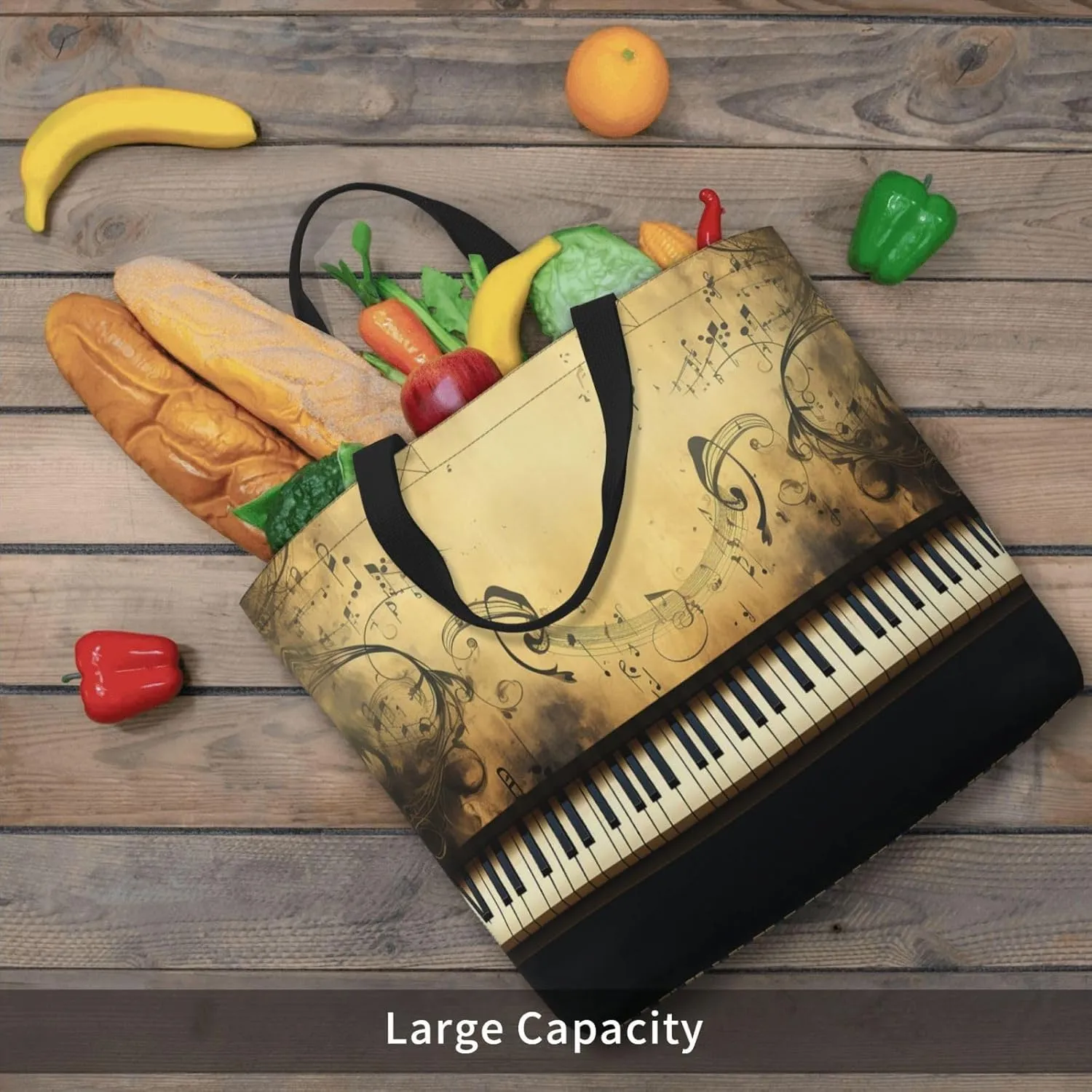 Tote Bag for Women Grocery Bag Reusable Shopping Bag Owl on a branch Handbag Foldable Shoulder Bag