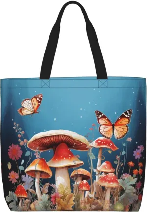 Tote Bag for Women Grocery Bag Reusable Shopping Bag Owl on a branch Handbag Foldable Shoulder Bag