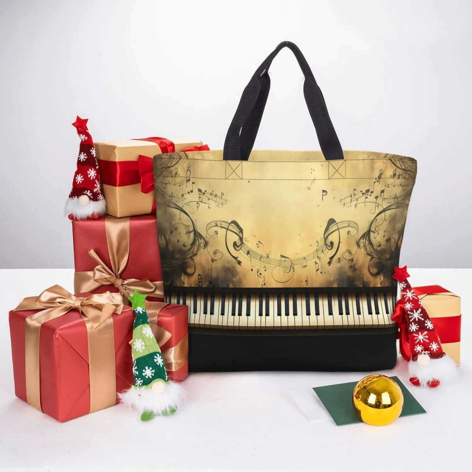 Tote Bag for Women Grocery Bag Reusable Shopping Bag Owl on a branch Handbag Foldable Shoulder Bag