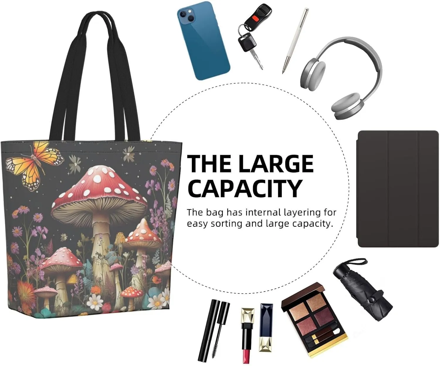 Tote Bag for Women Grocery Bag Reusable Shopping Bag Paint colors Handbag Foldable Shoulder Bag
