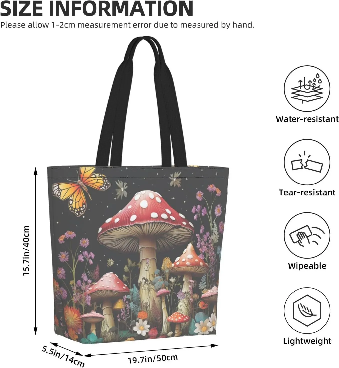 Tote Bag for Women Grocery Bag Reusable Shopping Bag Paint colors Handbag Foldable Shoulder Bag