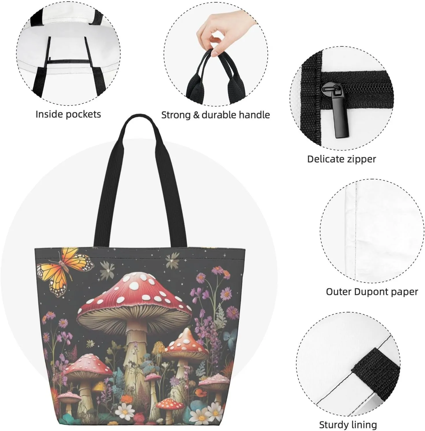 Tote Bag for Women Grocery Bag Reusable Shopping Bag Paint colors Handbag Foldable Shoulder Bag