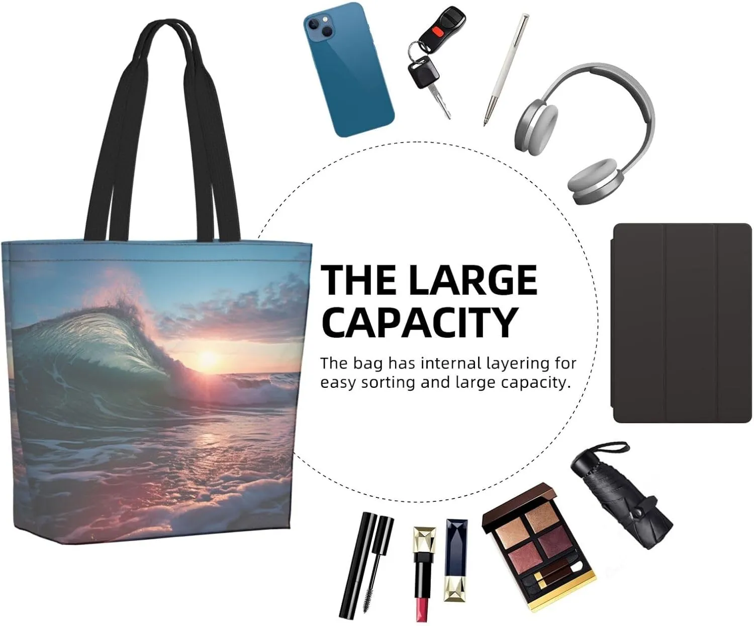 Tote Bag for Women Grocery Bag Reusable Shopping Bag Plaid Handbag Foldable Shoulder Bag