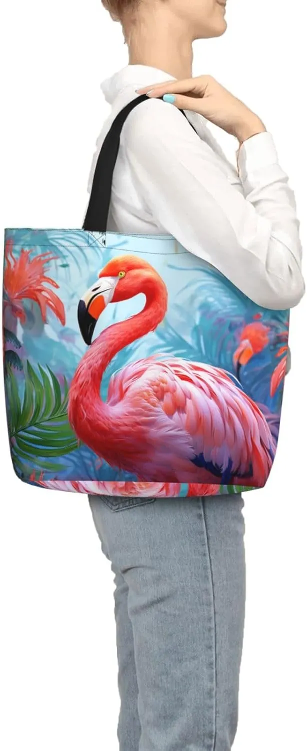 Tote Bag for Women Grocery Bag Reusable Shopping Bag Rainbow Flower Sea Handbag Foldable Shoulder Bag