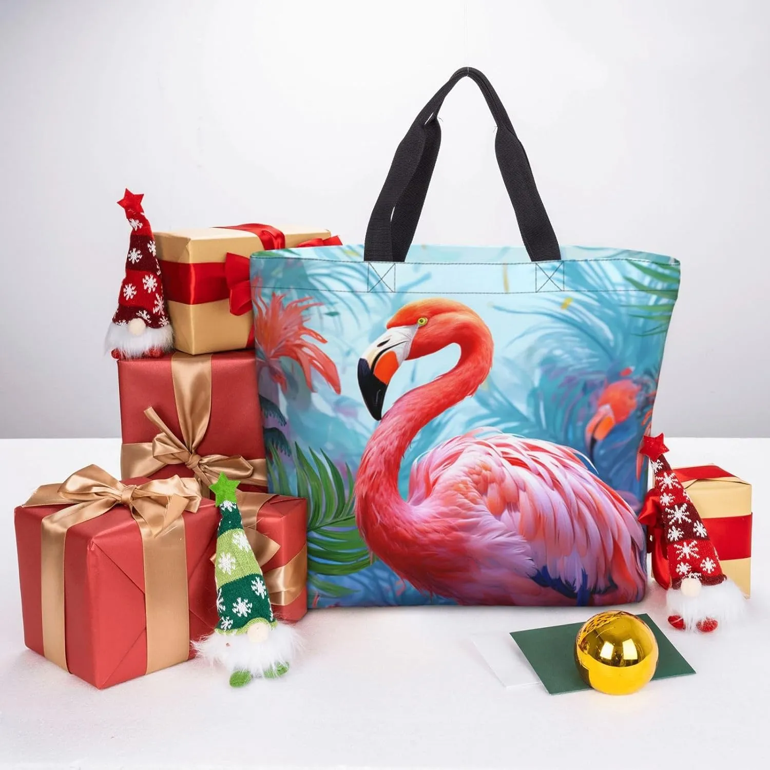 Tote Bag for Women Grocery Bag Reusable Shopping Bag Rainbow Flower Sea Handbag Foldable Shoulder Bag