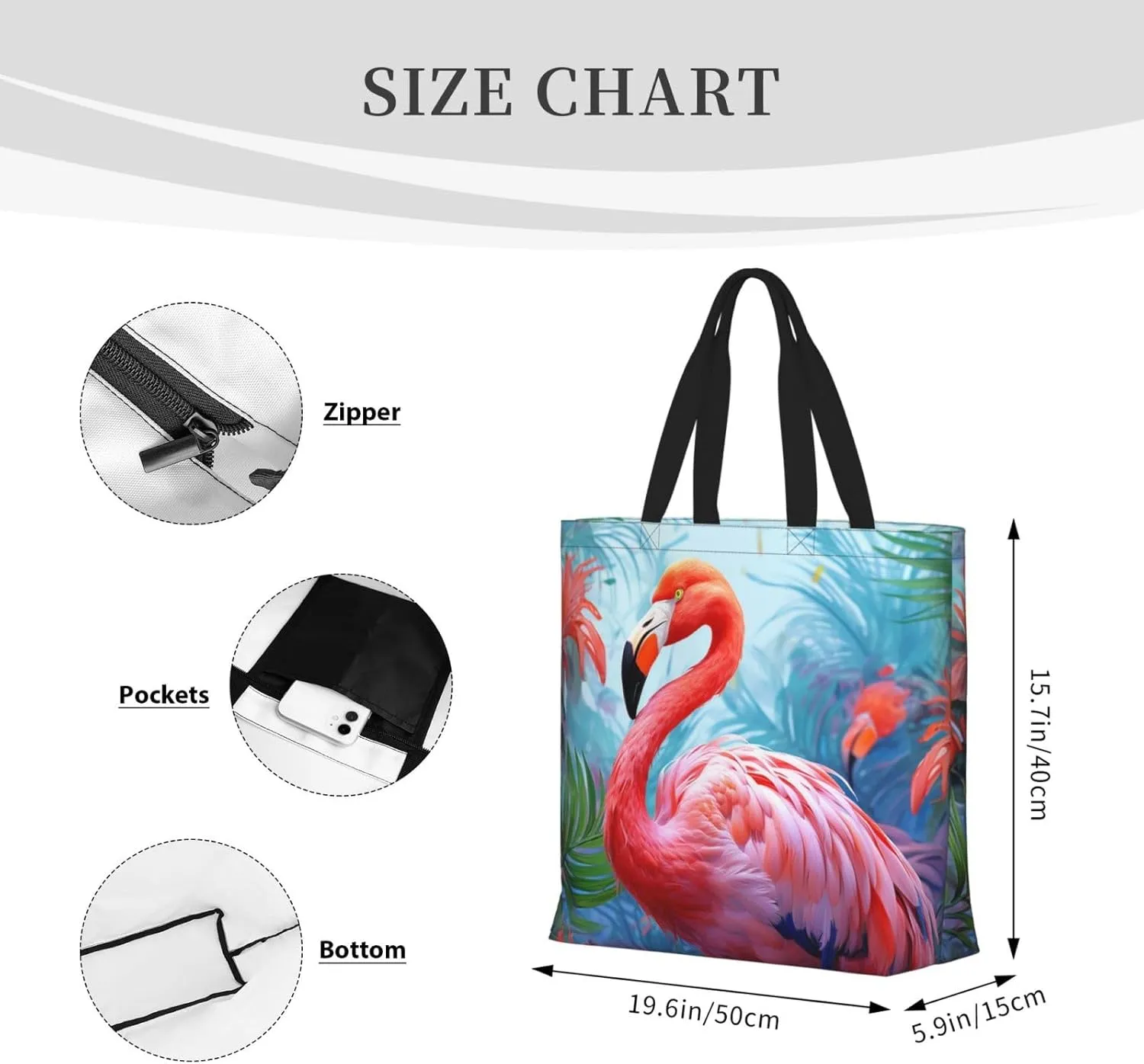 Tote Bag for Women Grocery Bag Reusable Shopping Bag Rainbow Flower Sea Handbag Foldable Shoulder Bag