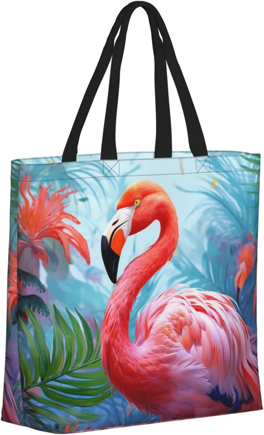 Tote Bag for Women Grocery Bag Reusable Shopping Bag Rainbow Flower Sea Handbag Foldable Shoulder Bag