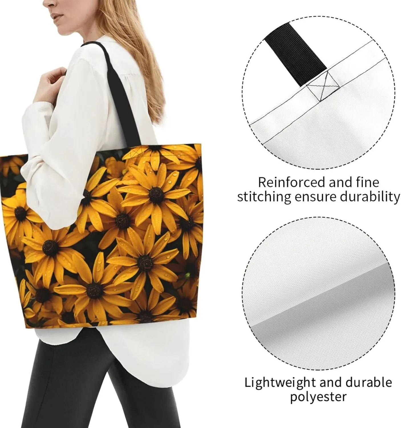 Tote Bag for Women Grocery Bag Reusable Shopping Bag Succulent Plant Handbag Foldable Shoulder Bag