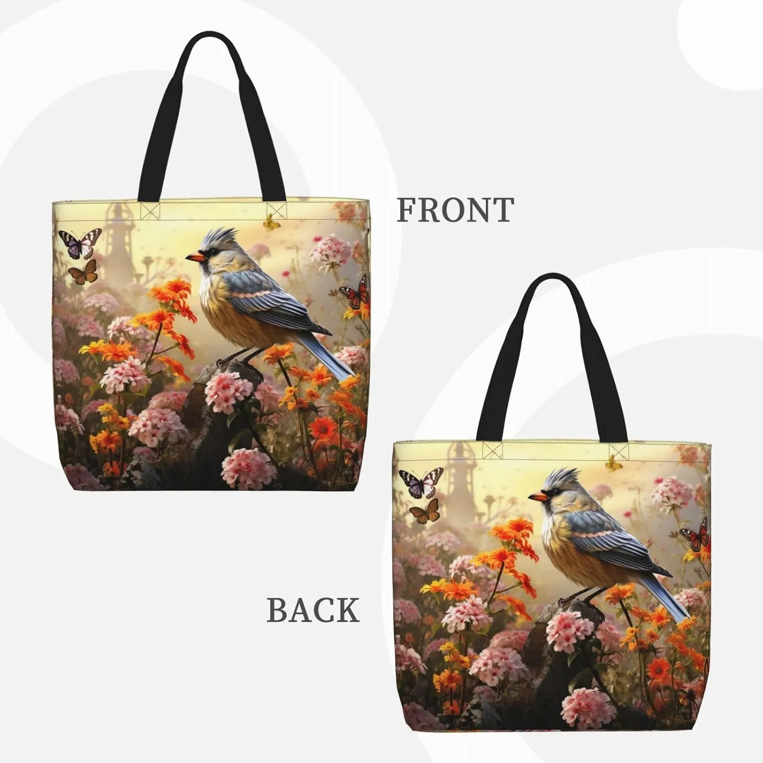 Tote Bag for Women Grocery Bag Reusable Shopping Bag Sugar Skull Rose Handbag Foldable Shoulder Bag