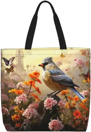 Tote Bag for Women Grocery Bag Reusable Shopping Bag Sugar Skull Rose Handbag Foldable Shoulder Bag