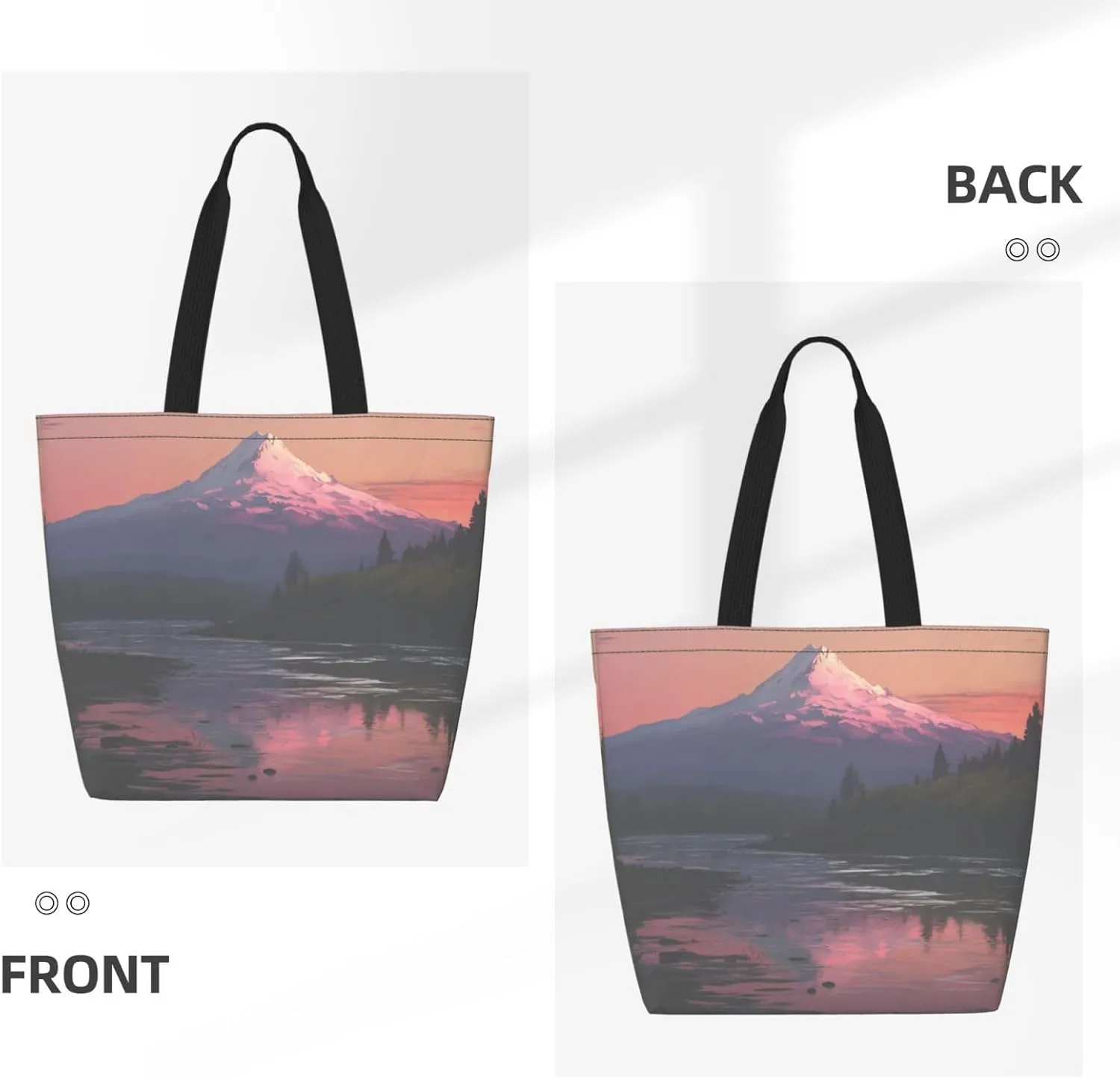 Tote Bag for Women Grocery Bag Reusable Shopping Bag Tiger Colorful Sunset Handbag Foldable Shoulder Bag
