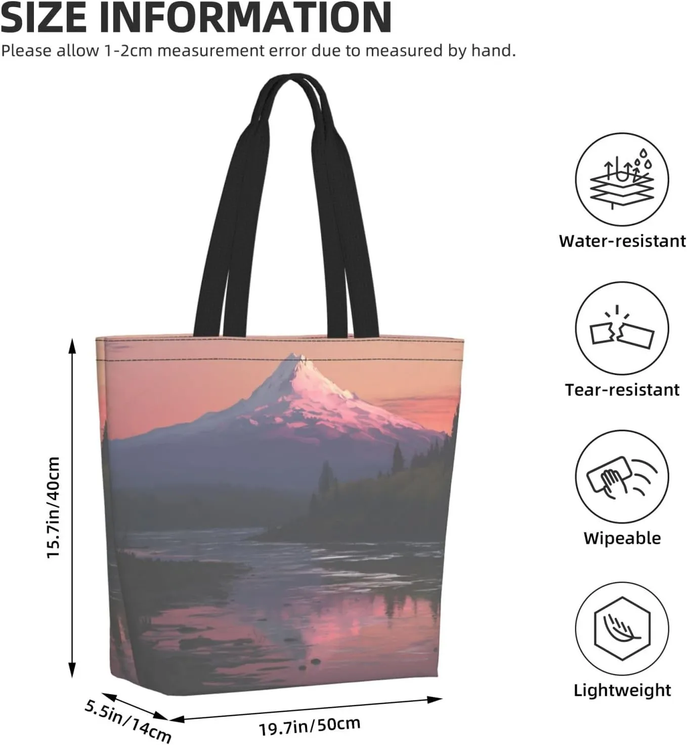 Tote Bag for Women Grocery Bag Reusable Shopping Bag Tiger Colorful Sunset Handbag Foldable Shoulder Bag