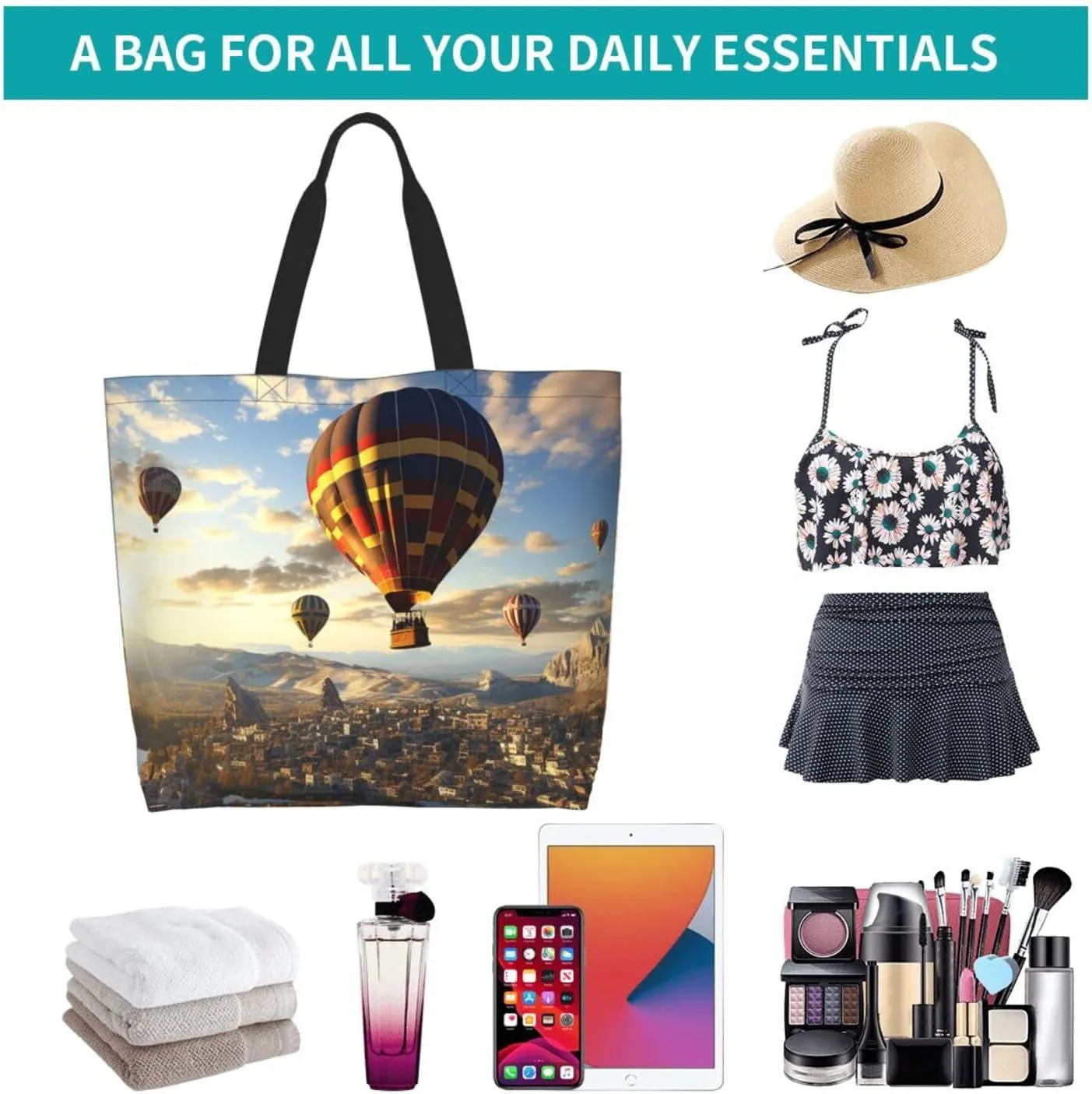 Tote Bag for Women Grocery Bag Reusable Shopping Bag Watermelon beautiful Handbag Foldable Shoulder Bag