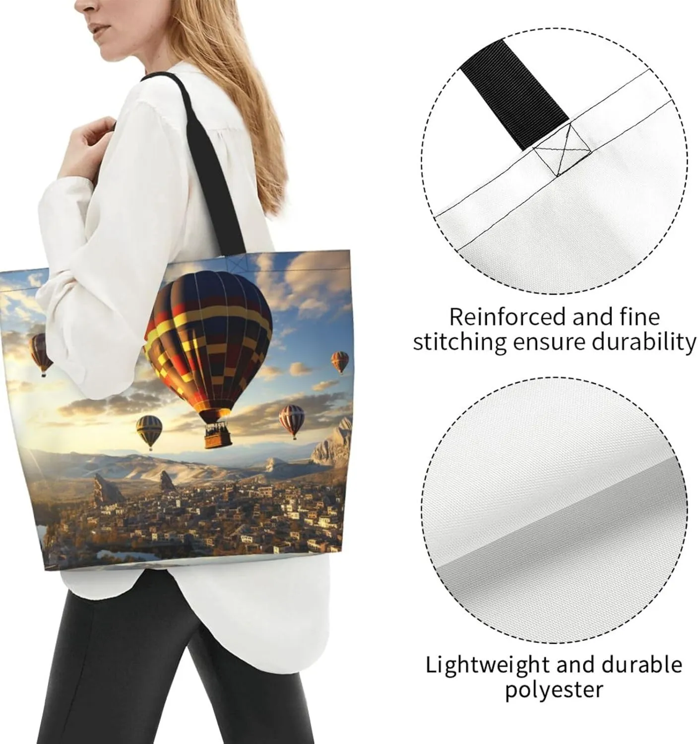 Tote Bag for Women Grocery Bag Reusable Shopping Bag Watermelon beautiful Handbag Foldable Shoulder Bag