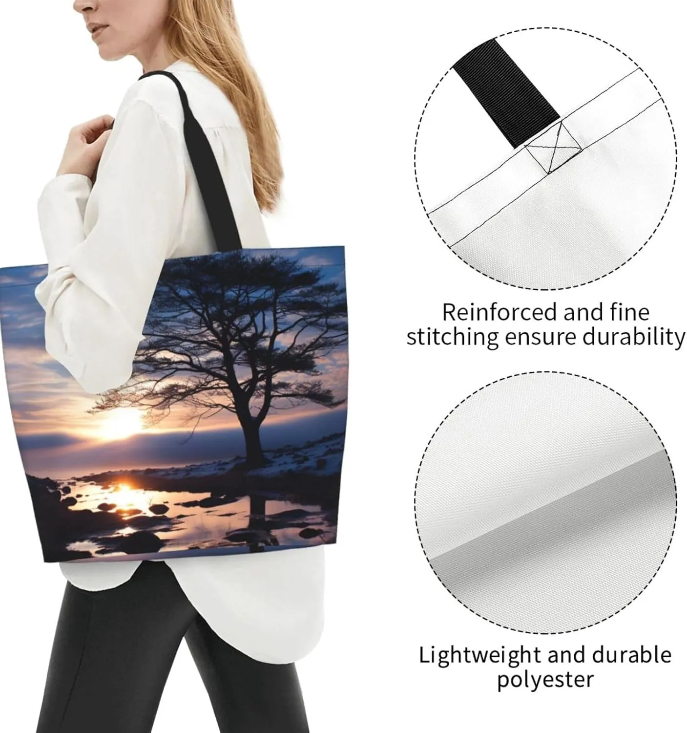 Tote Bag for Women Grocery Bag Reusable Shopping Bag Watermelon beautiful Handbag Foldable Shoulder Bag