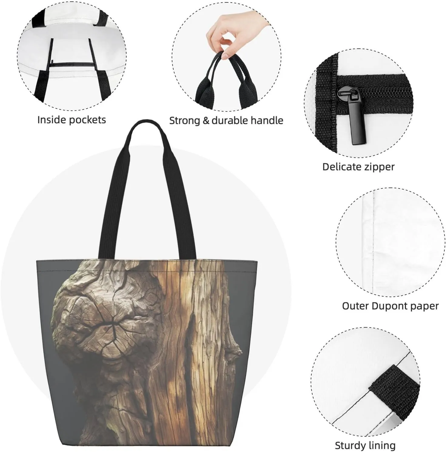 Tote Bag for Women Grocery Bag Reusable Shopping Bag Wine glass Handbag Foldable Shoulder Bag