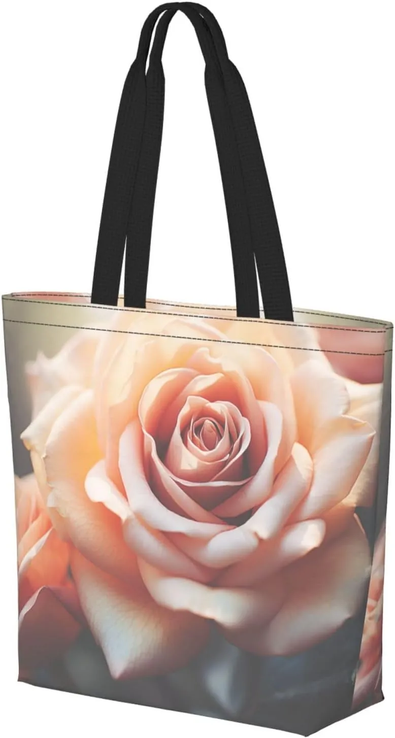 Tote Bag for Women Grocery Bag Reusable Shopping Bag Yellow and flowers Handbag Foldable Shoulder Bag