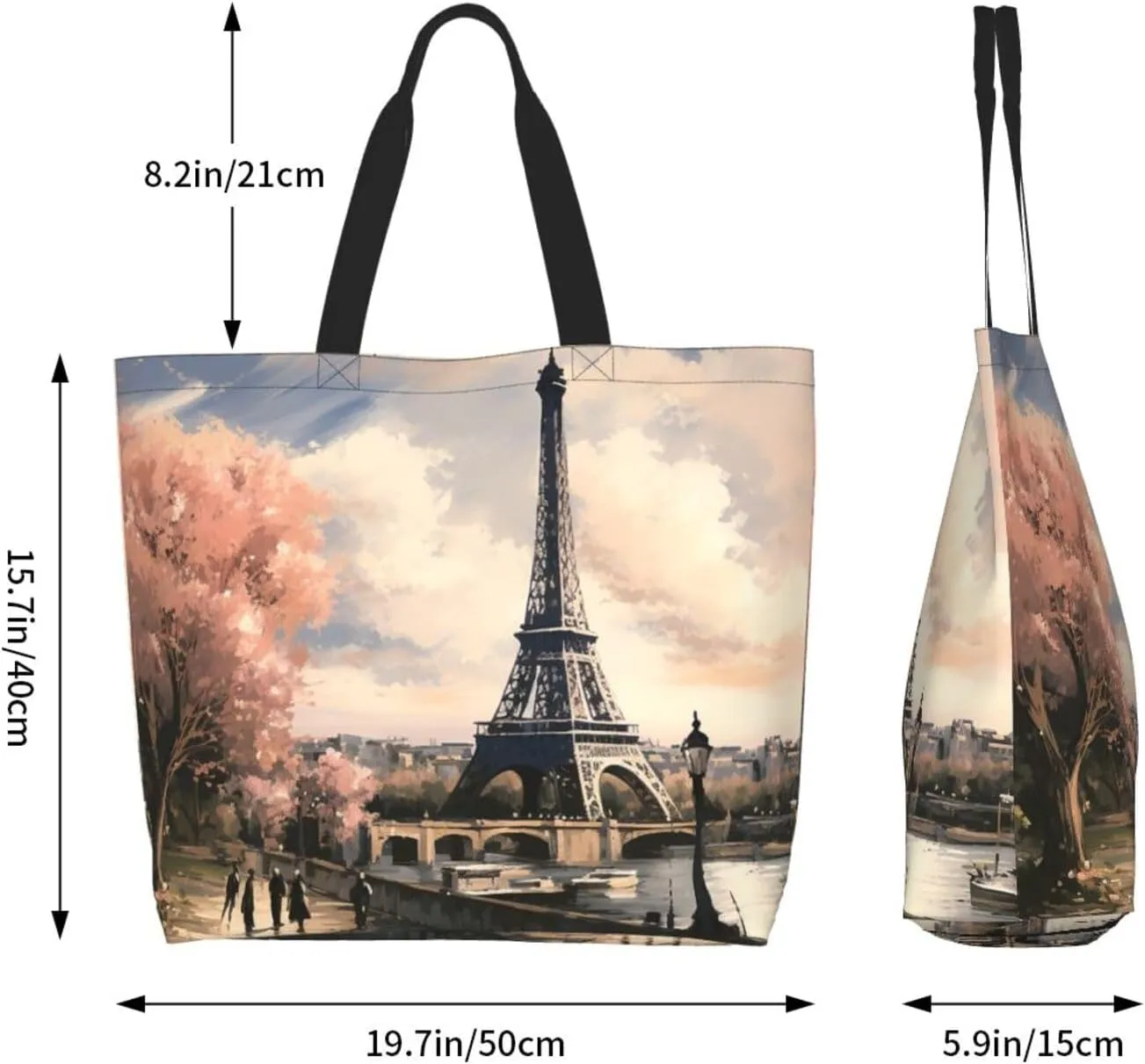 Tote Bag for Women Grocery Bag Reusable Shopping Bag Yellow and flowers Handbag Foldable Shoulder Bag