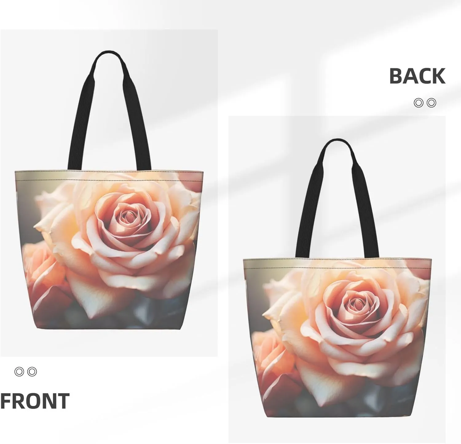 Tote Bag for Women Grocery Bag Reusable Shopping Bag Yellow and flowers Handbag Foldable Shoulder Bag