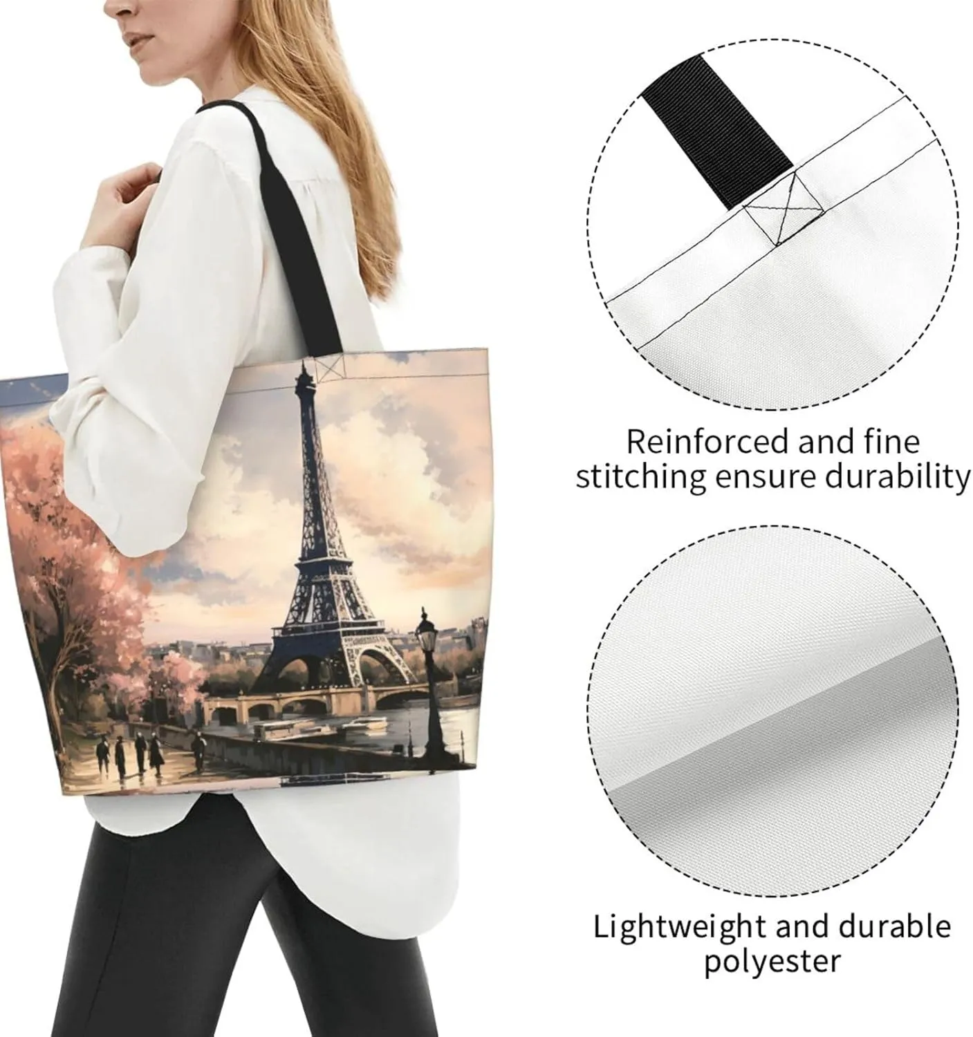Tote Bag for Women Grocery Bag Reusable Shopping Bag Yellow and flowers Handbag Foldable Shoulder Bag