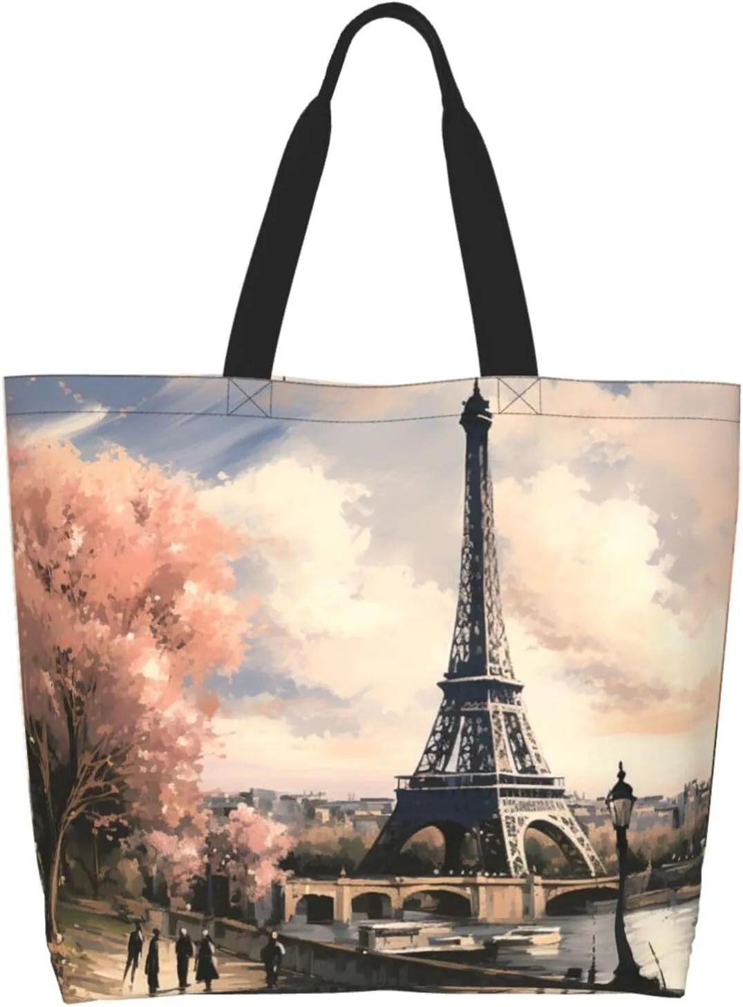 Tote Bag for Women Grocery Bag Reusable Shopping Bag Yellow and flowers Handbag Foldable Shoulder Bag
