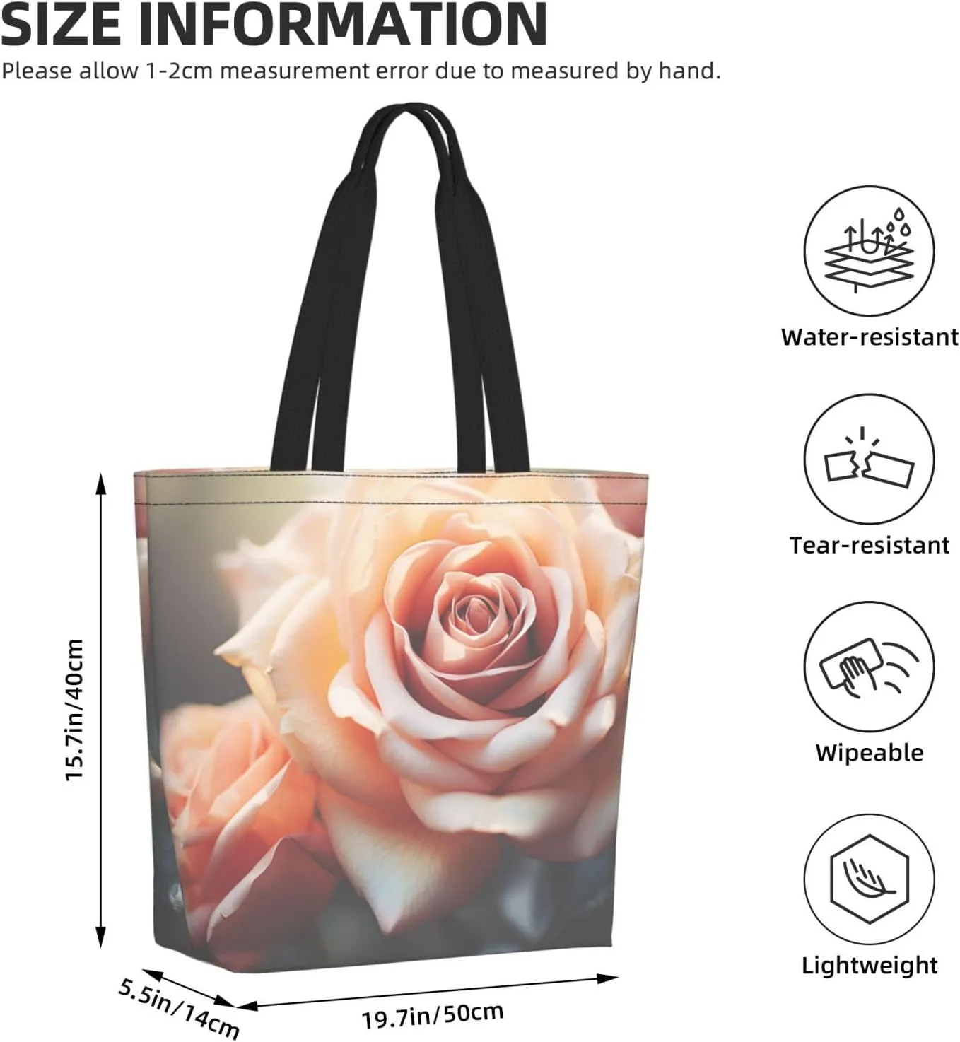 Tote Bag for Women Grocery Bag Reusable Shopping Bag Yellow and flowers Handbag Foldable Shoulder Bag