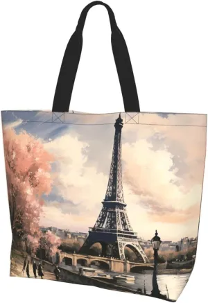 Tote Bag for Women Grocery Bag Reusable Shopping Bag Yellow and flowers Handbag Foldable Shoulder Bag