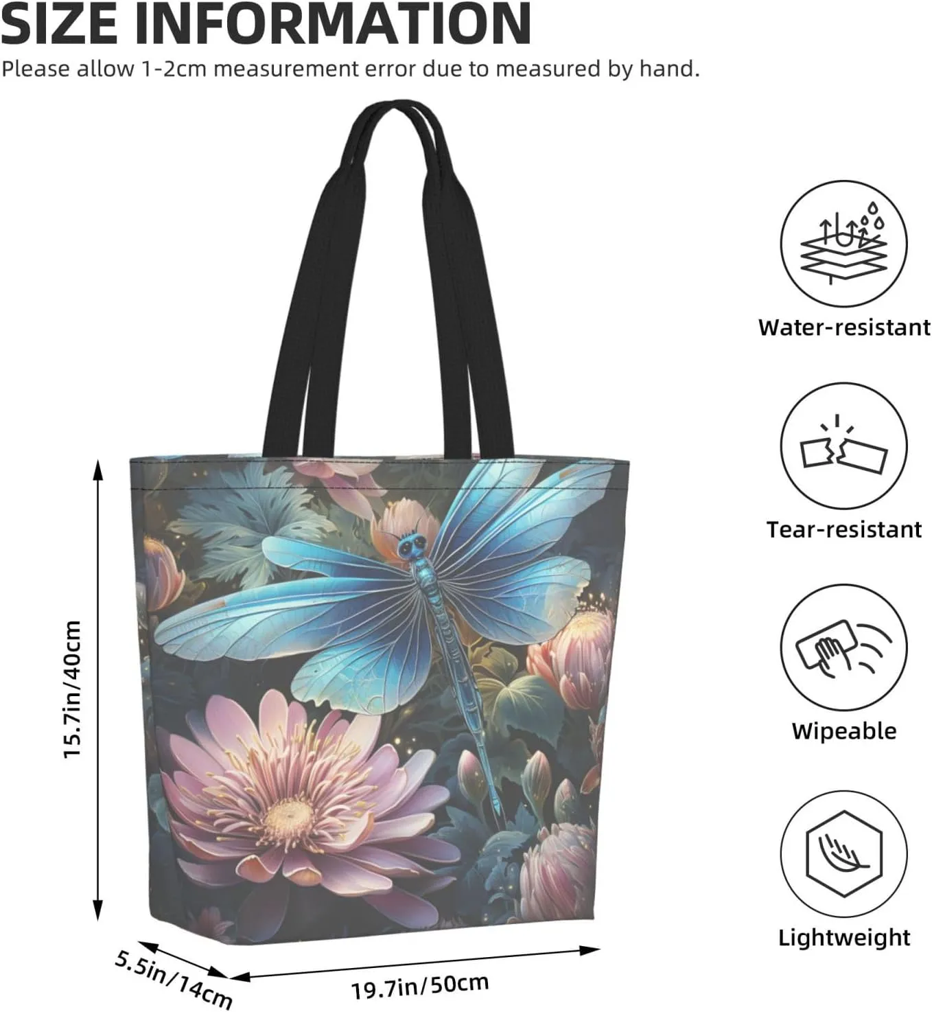 Tote Bag for Women Grocery Bag Reusable Shopping Bag Yellow and flowers Handbag Foldable Shoulder Bag