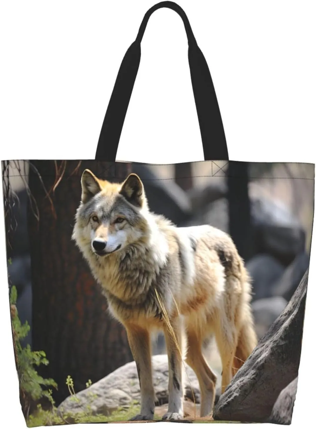 Tote Bag for Women Grocery Bag Reusable Shopping Bag Yellow and flowers Handbag Foldable Shoulder Bag