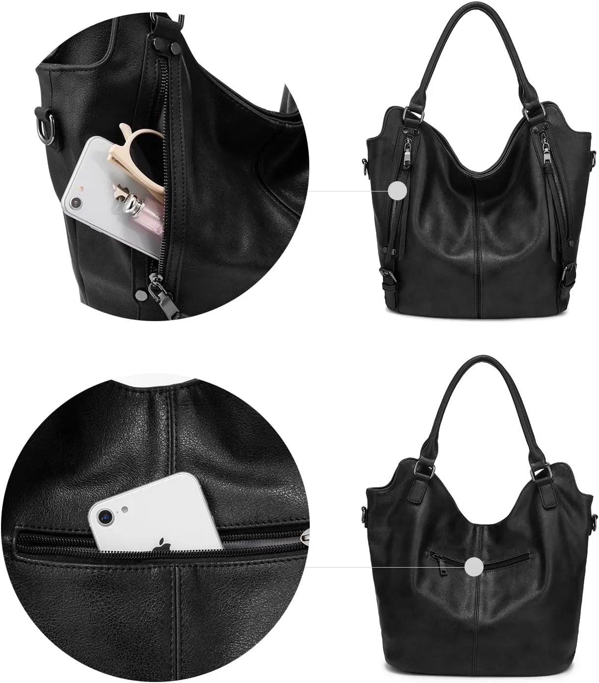 Tote Bag for Women PU Leather Shoulder Bags Fashion Hobo Bags Large Purse and Handbags with Adjustable Shoulder Strap
