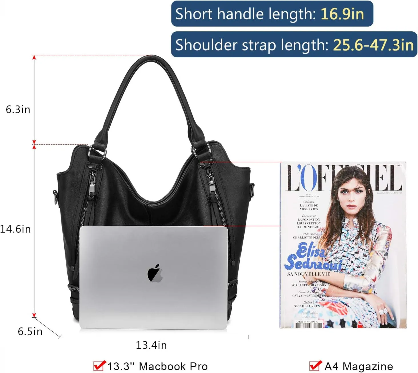 Tote Bag for Women PU Leather Shoulder Bags Fashion Hobo Bags Large Purse and Handbags with Adjustable Shoulder Strap