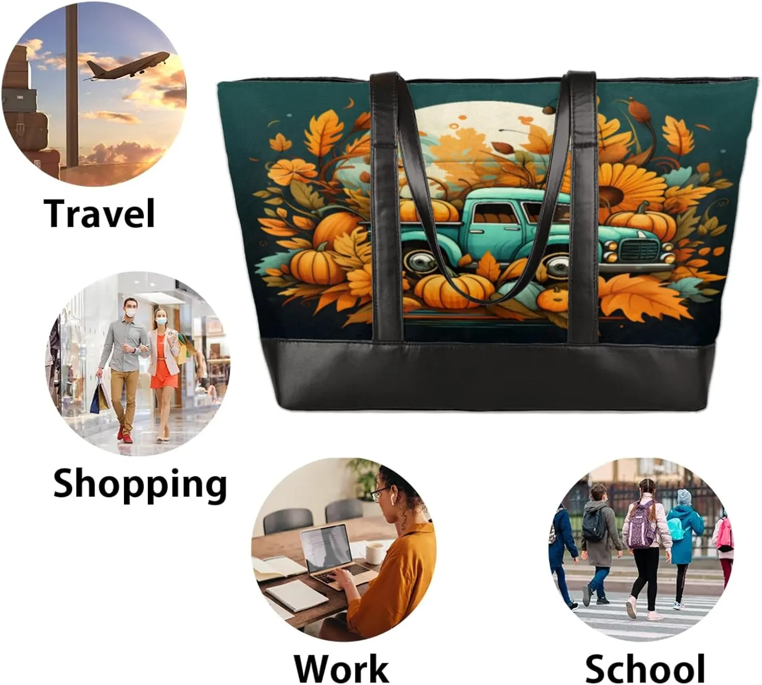 Tote Bag for Women with Zipper, Laptop Tote Bags Laptop Sleeve Case Shoulder Bag Messenger Bags