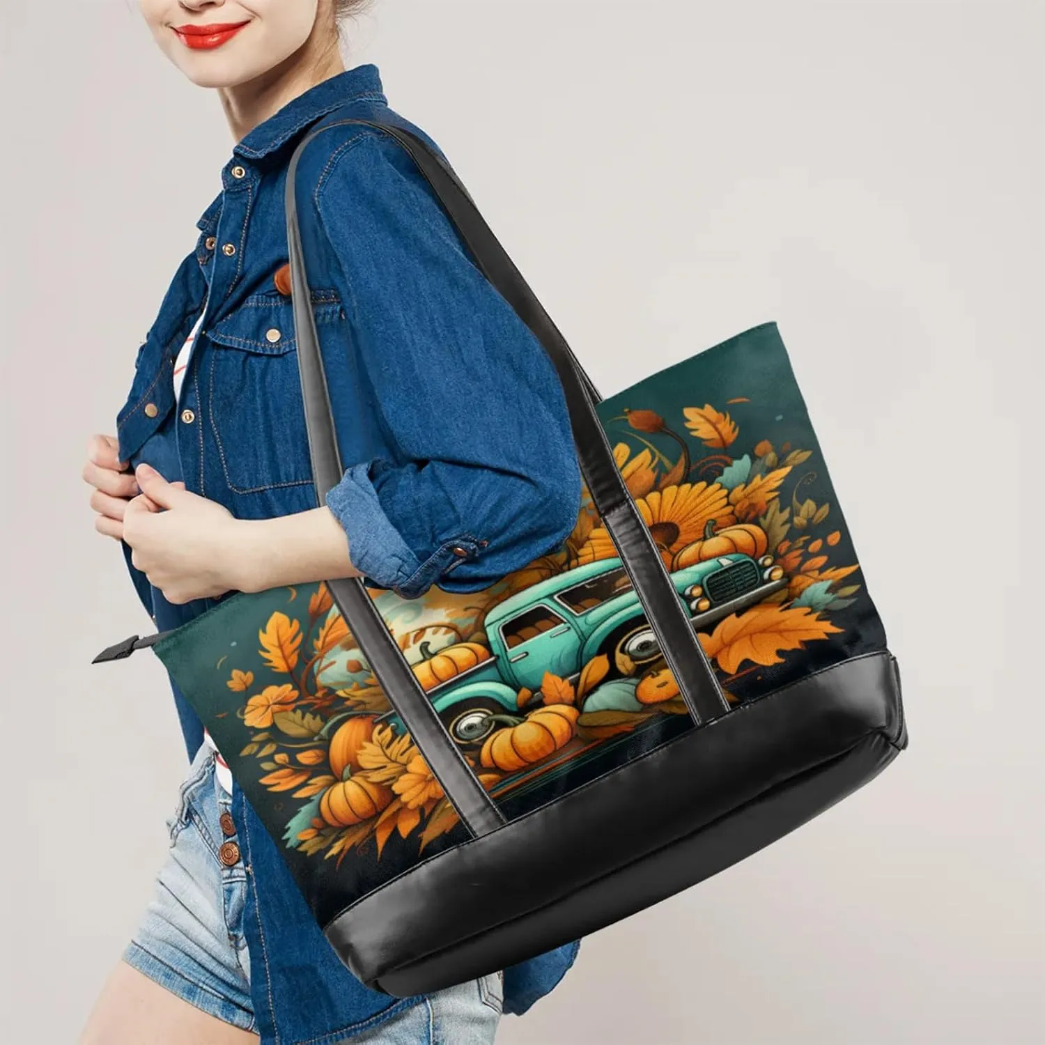 Tote Bag for Women with Zipper, Laptop Tote Bags Laptop Sleeve Case Shoulder Bag Messenger Bags