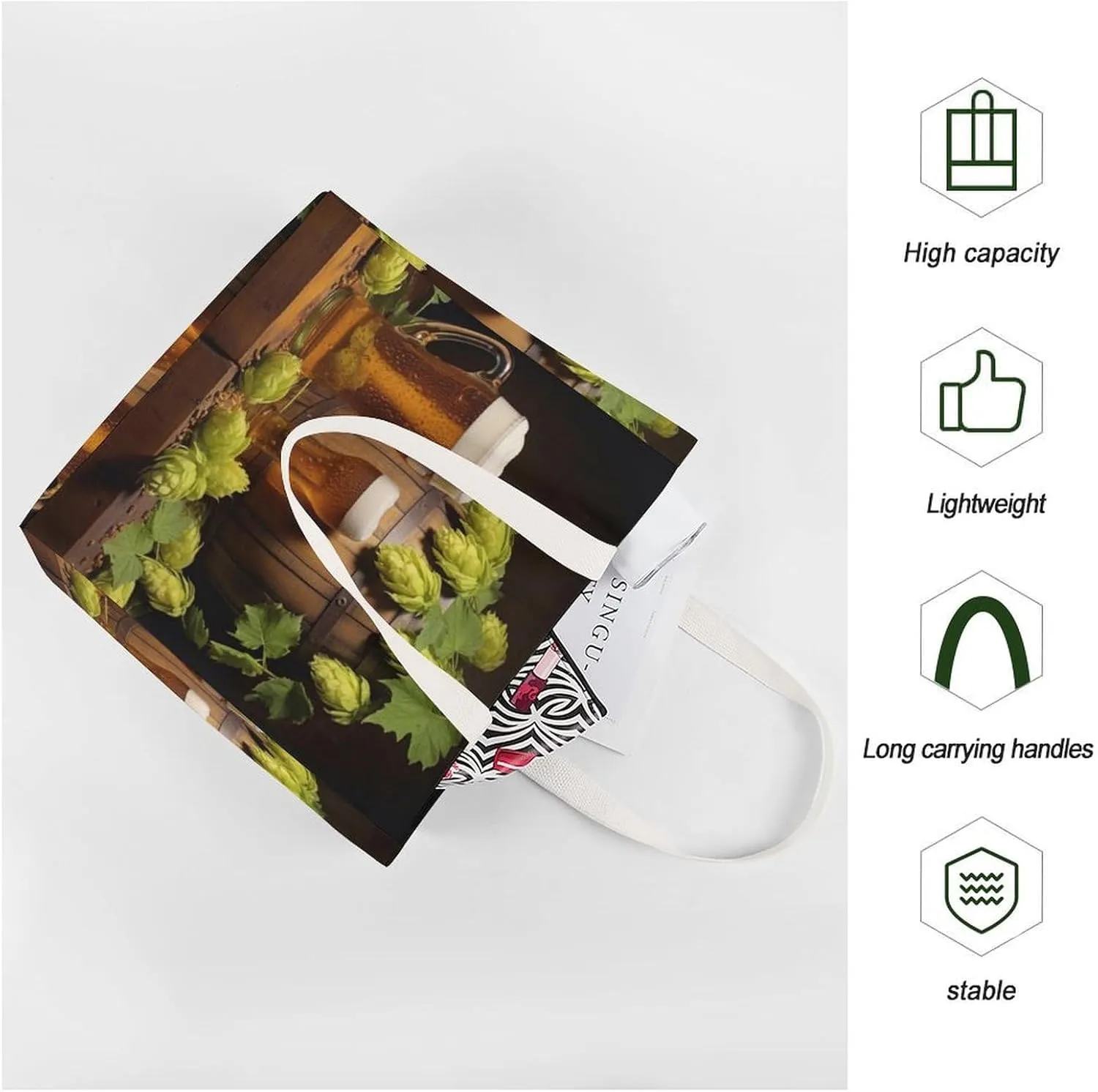 Tote Bag Laptop Handbag Bird Parrot Painting Grocery Bag Canvas Shoulder Bag Crossbody Bag for Travel