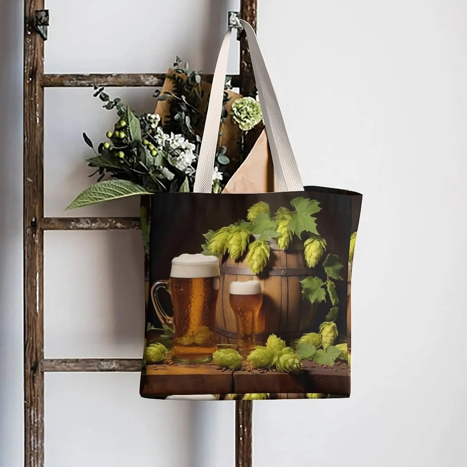 Tote Bag Laptop Handbag Bird Parrot Painting Grocery Bag Canvas Shoulder Bag Crossbody Bag for Travel