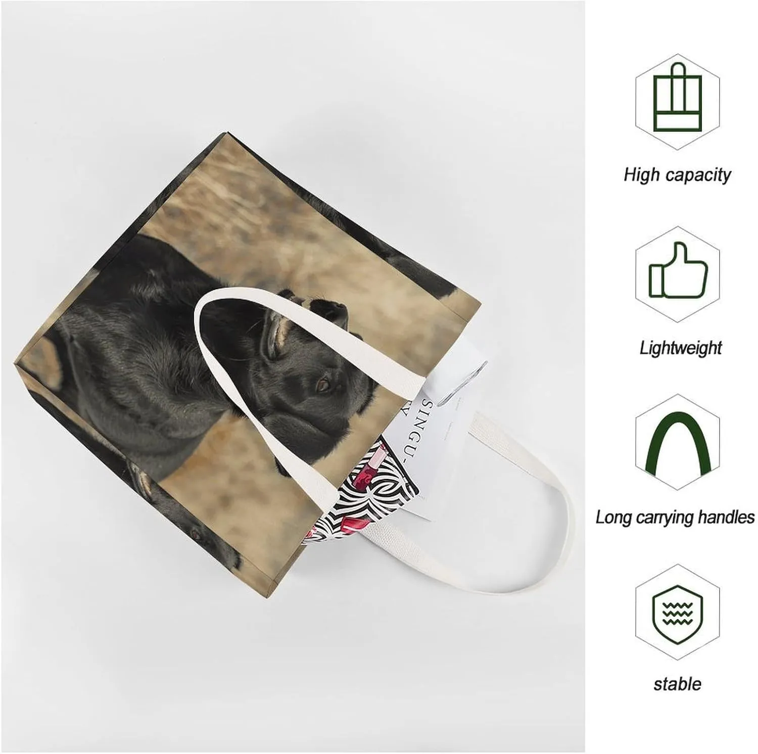 Tote Bag Laptop Handbag Standing in The Field Grocery Bag Canvas Shoulder Bag Crossbody Bag for Travel