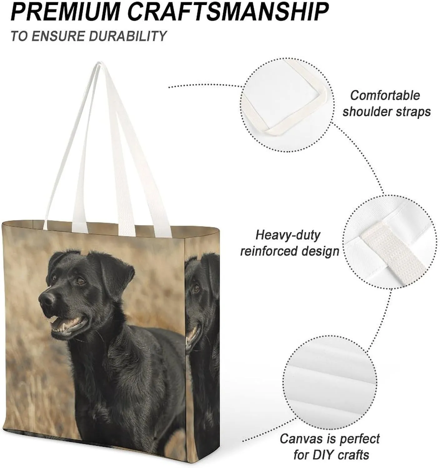 Tote Bag Laptop Handbag Standing in The Field Grocery Bag Canvas Shoulder Bag Crossbody Bag for Travel
