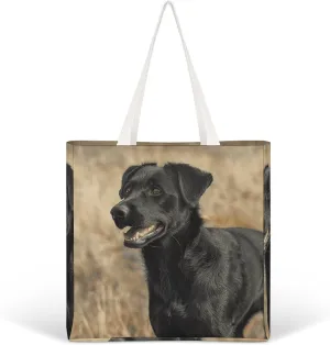 Tote Bag Laptop Handbag Standing in The Field Grocery Bag Canvas Shoulder Bag Crossbody Bag for Travel