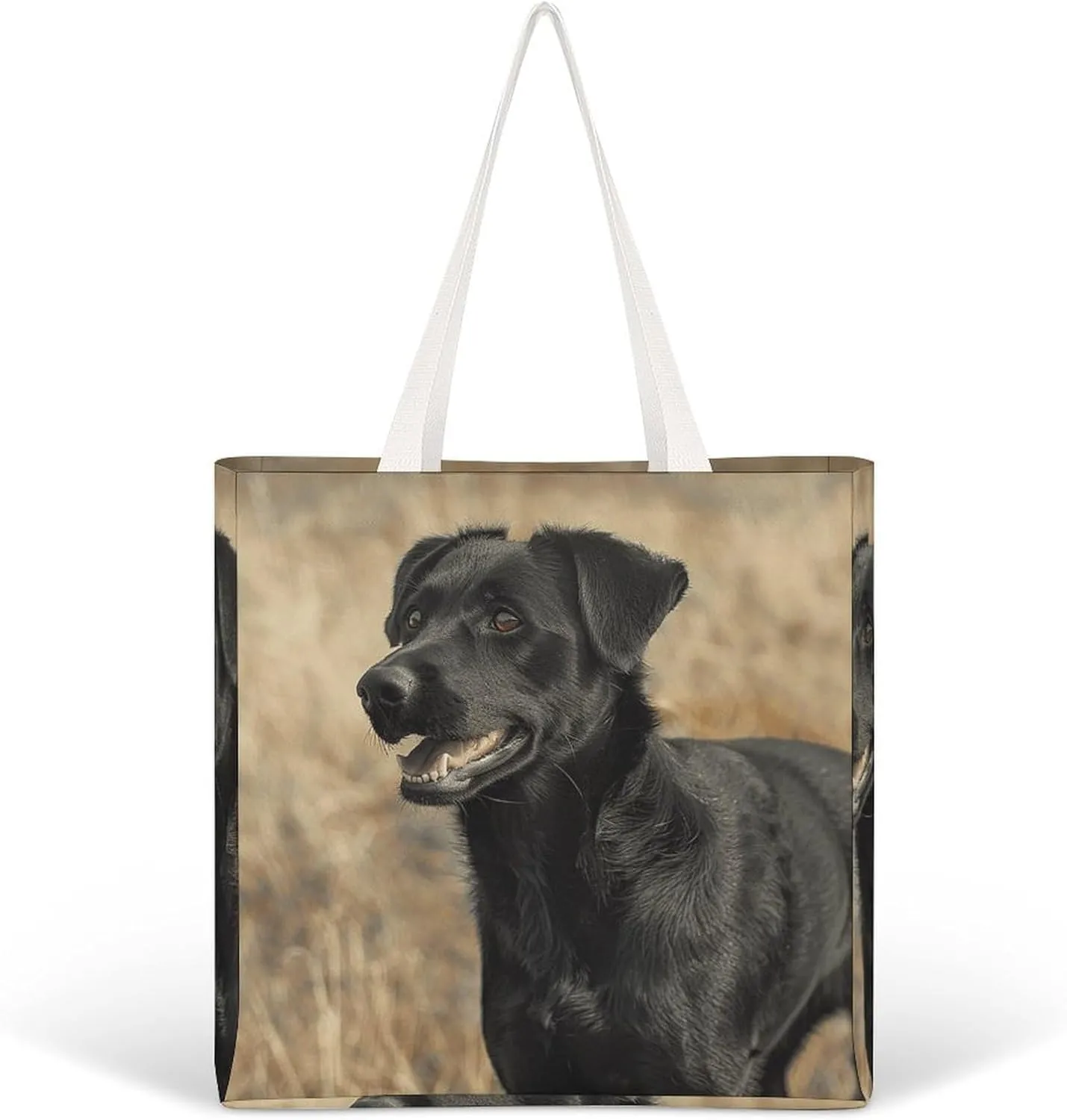Tote Bag Laptop Handbag Standing in The Field Grocery Bag Canvas Shoulder Bag Crossbody Bag for Travel