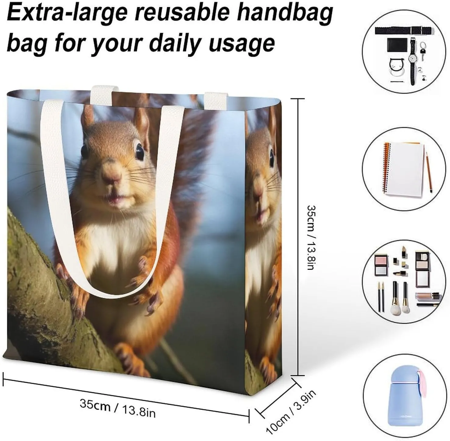 Tote Bag Laptop Handbag The Silent Monkey Grocery Bag Canvas Shoulder Bag Crossbody Bag for Travel